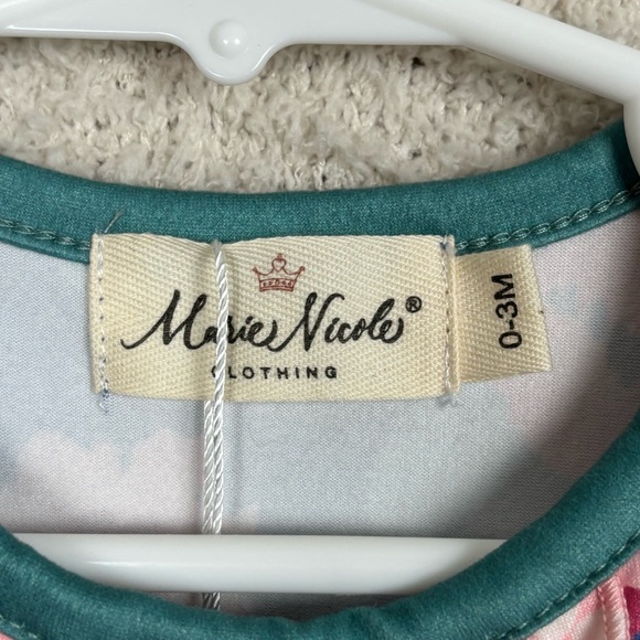 Boutique Infant Girls 0-3 Month Blue Floral Romper Ruffle Button Snap‎ Closure - Picture 6 of 6